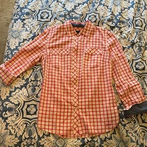 Talbots Pink and White Checkered Button Down